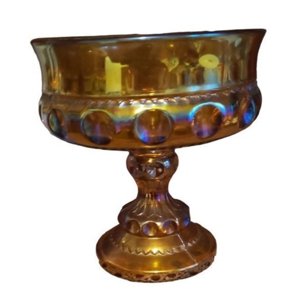 Carnival Glass Compote Dish